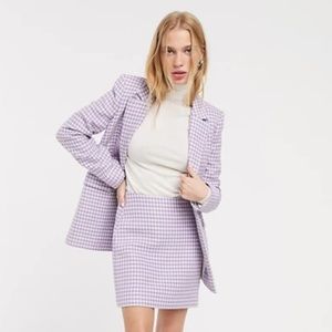 & Other Stories gingham check skirt in lilac